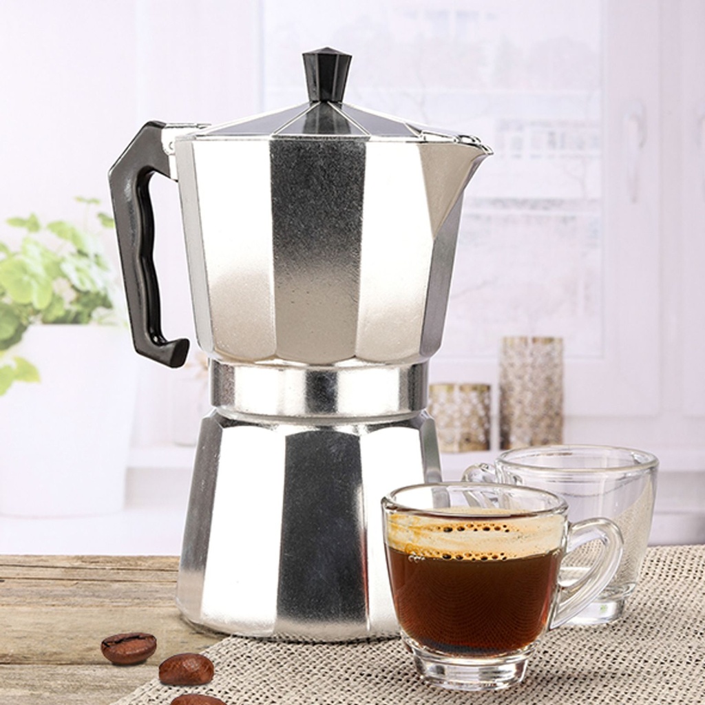 Aluminium Espressokocher 6 Espresso Kaffee Bereiter Espressokanne