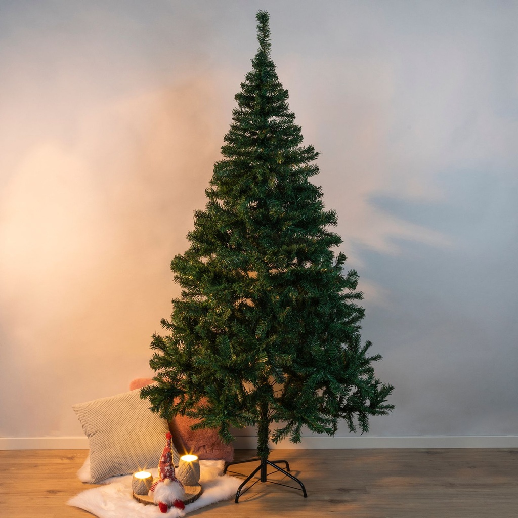 Künstlicher Weihnachtsbaum 210 cm grün mit Metallständer 1000 Zweigen