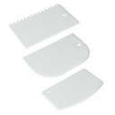 3er Set Teigspachtel Teigschaber Garnierkamm Backspachtel