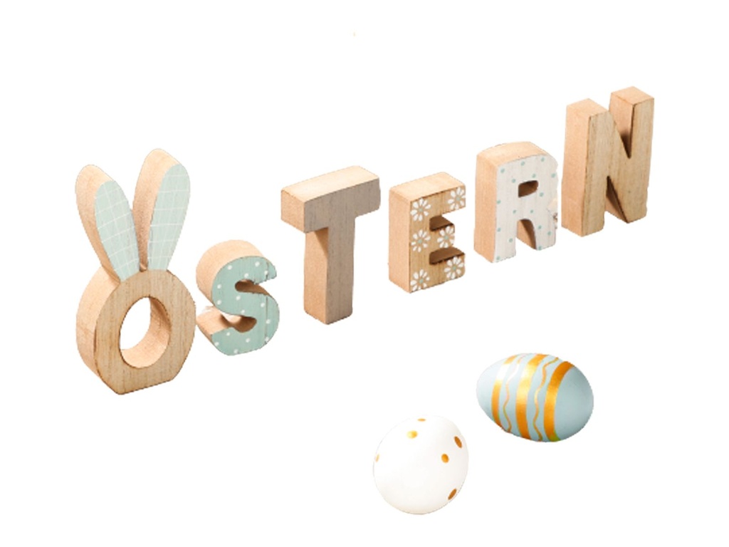 [15520] Holz "Ostern" Schriftzug, Frühlingsdeko