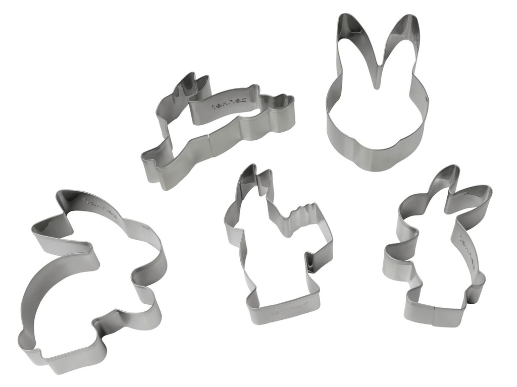 Zenker 5-tlg. Ausstecher Set Osterhase Ausstechform Keksausstecher