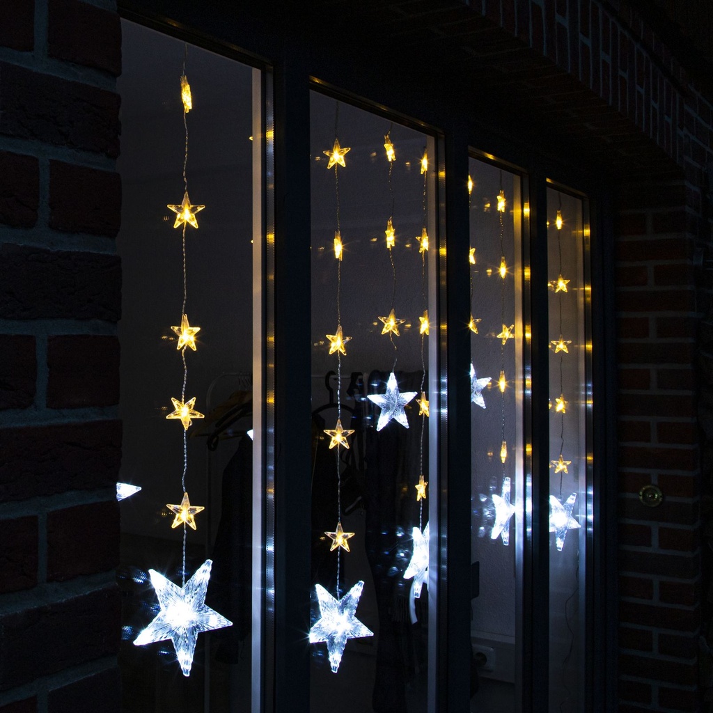 138 LED Sternen Lichtervorhang Weihnachtsdeko