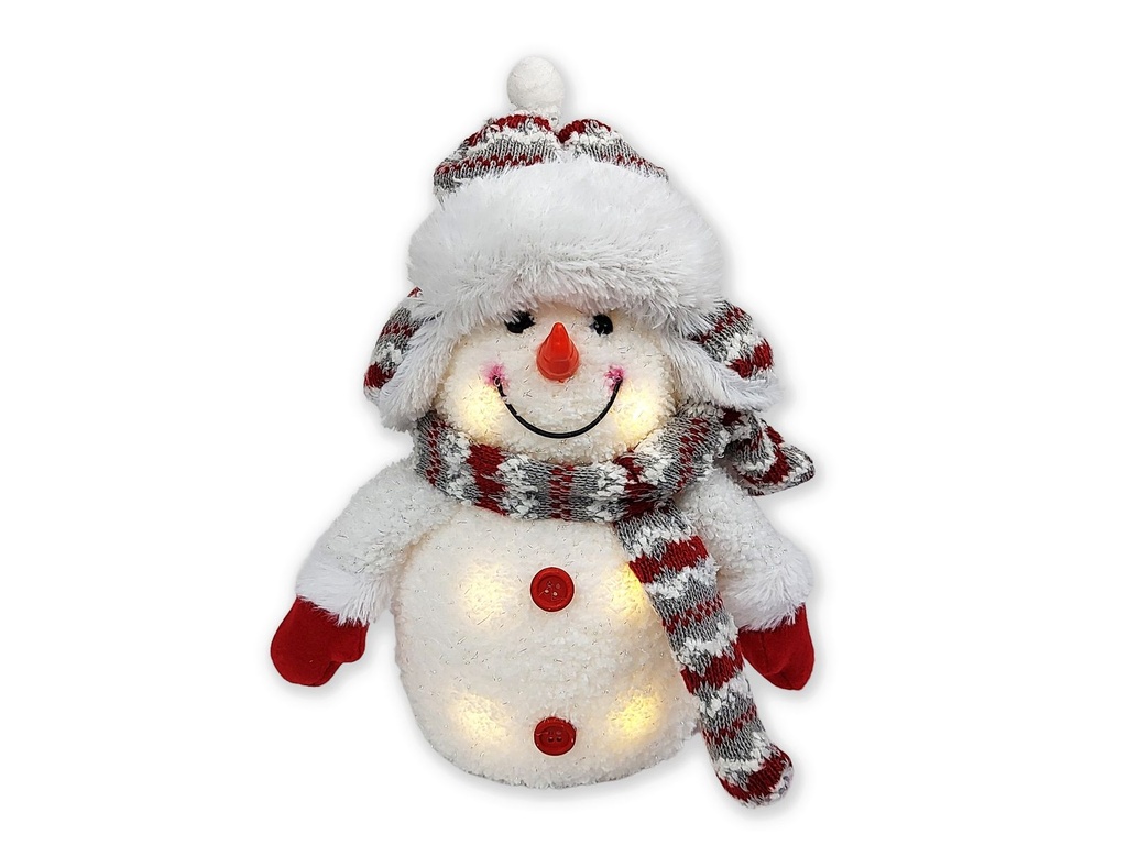 [16038] LED Deko Schneemann Beleuchtet mit Mütze, Schal und Handschuhe