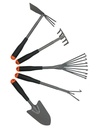 5-tlg. Gartenwerkzeug Set Harke Hacke Kralle Stahl