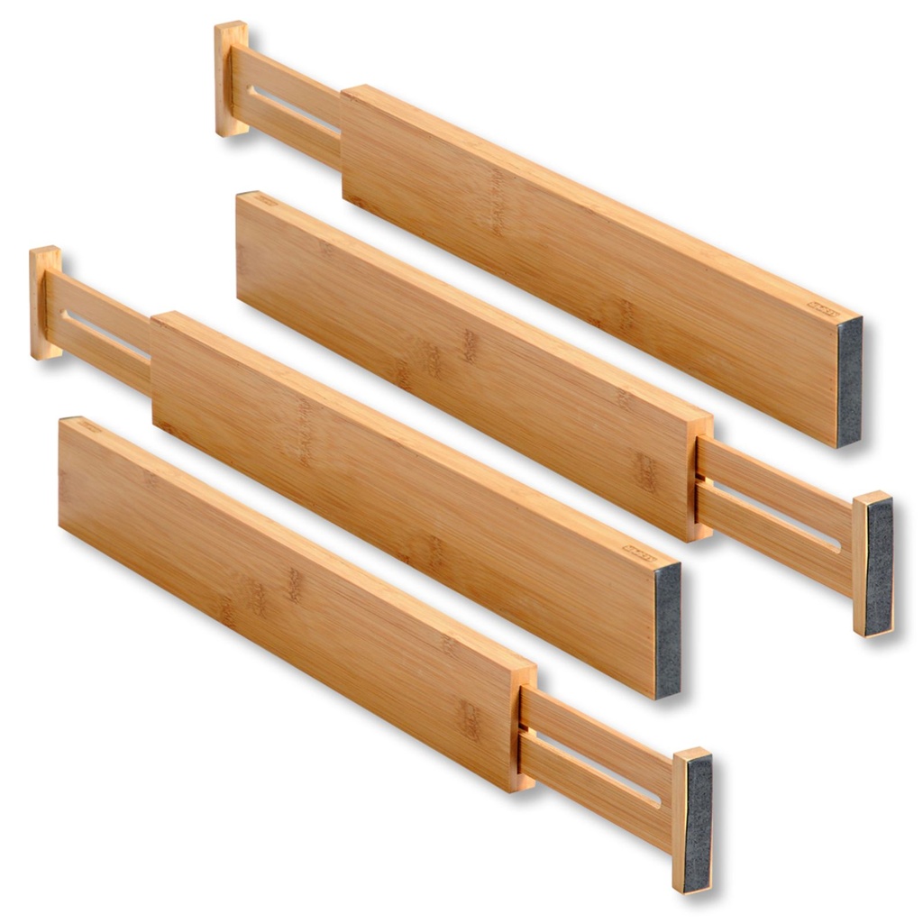 4er Set Bambus Schubladentrenner Schubladenteiler