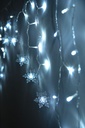 LED Schneeflocken Lichtervorhang 71 LEDs kaltweiß Batteriebetrieb